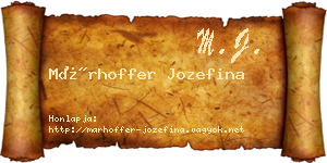 Márhoffer Jozefina névjegykártya